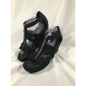 Lauren Ralph Lauren Kelcie Black Zip Sandal Espadrilles Womens US 11B EU 42 UK 9